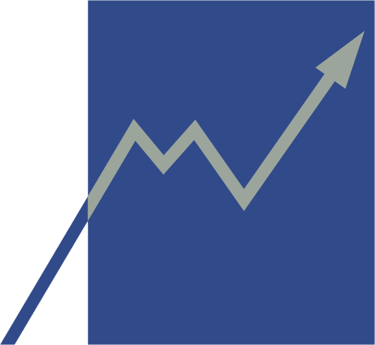 Large Image of Graphic showing upward growth on a graph